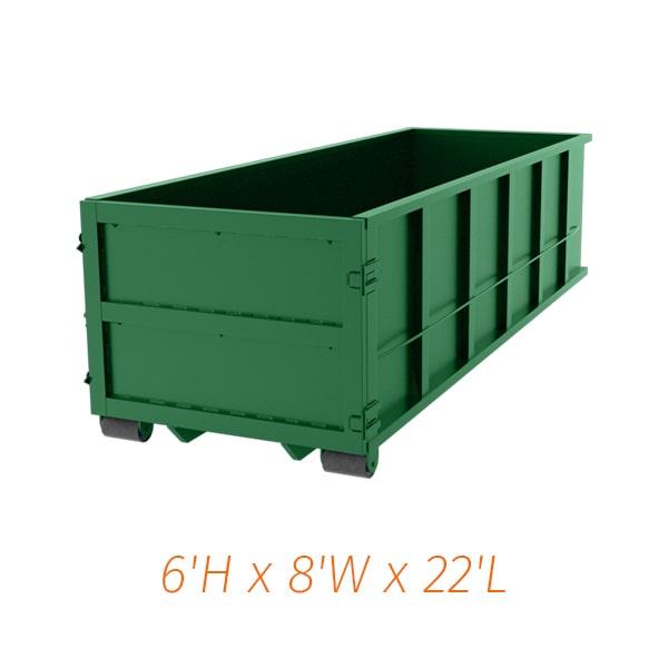 depending on your needs, we may recommend a smaller or larger size than our 30 yard dumpsters